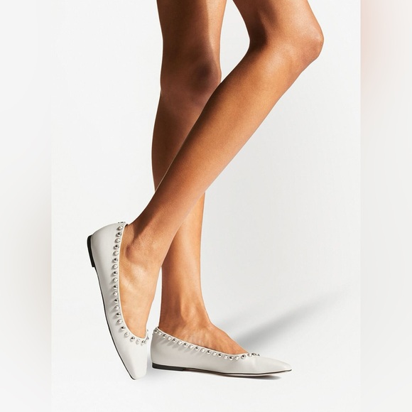 Authentic Jimmy Choo Mirele Flat Shoes Pearls Around 38 (US 8) $670 - Picture 9 of 9